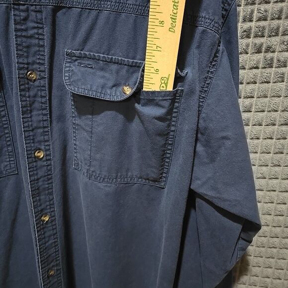 Cotton Canvas Work Shirt Mens XL Saugatuck Heavy Button Collared Long Sleeve VTG - Picture 6 of 11